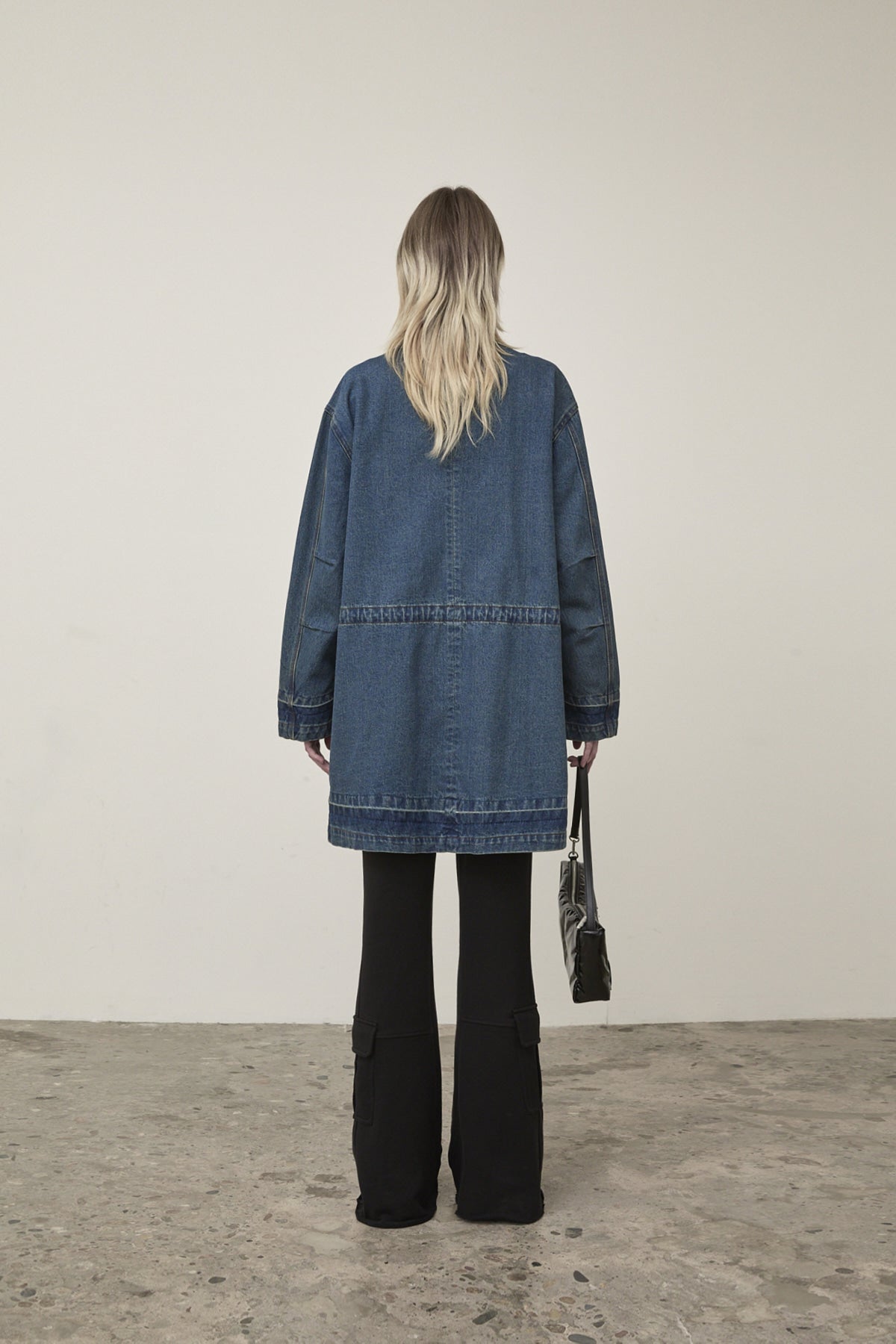 Matin Kim - Pocket Point Midi Denim Jumper (Blue) product image 7 | TRAB K-Fashion Australia