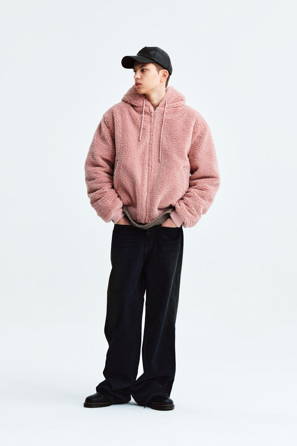 Matin Kim - Logo Point Fleece Hoody Jumper (Pink) product image 10 | TRAB K-Fashion Australia