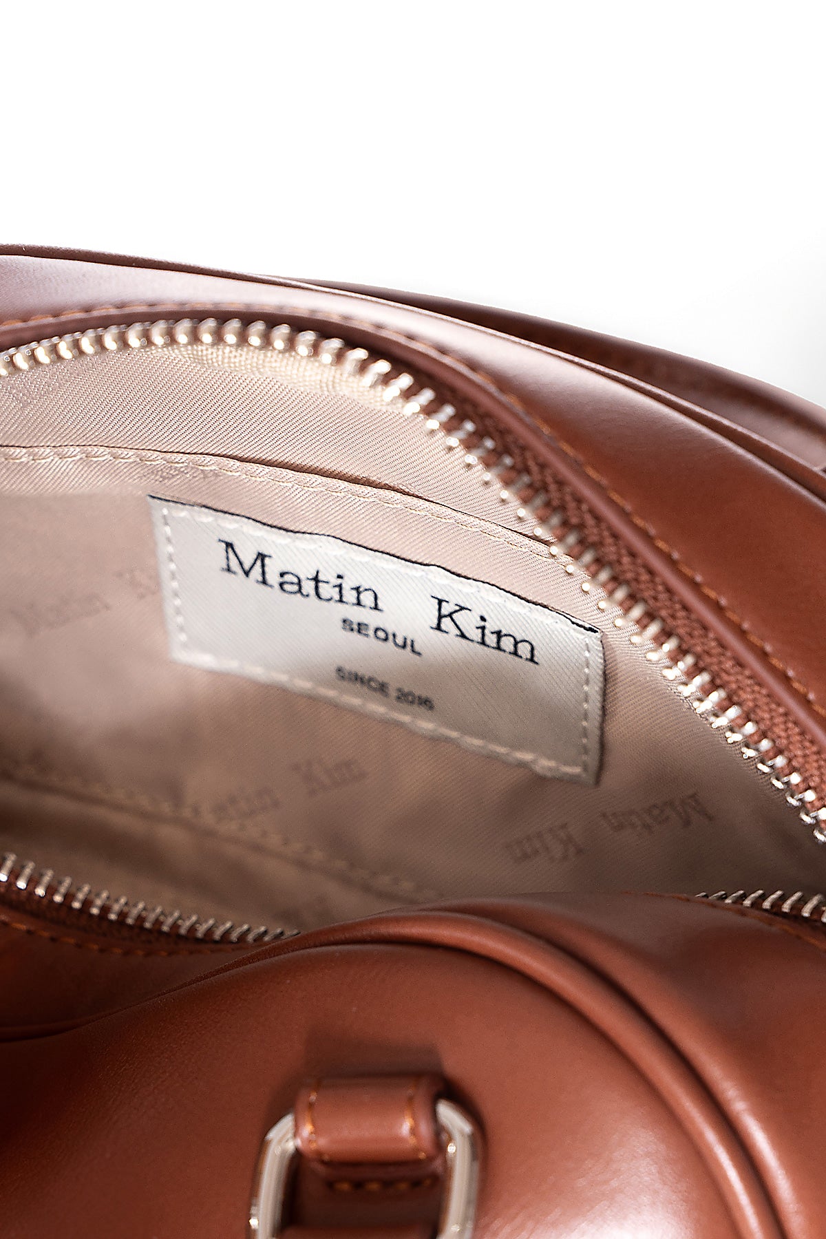 Matin Kim - Halfmoon Baby Bowling Bag (Brown) product image 5 | TRAB K-Fashion Australia