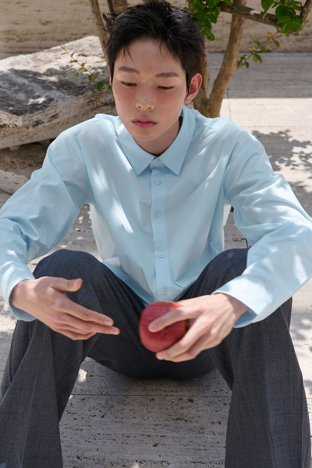 STU - Stripe Crop Shirt (Sky Blue) product image 15 | TRAB K-Fashion Australia
