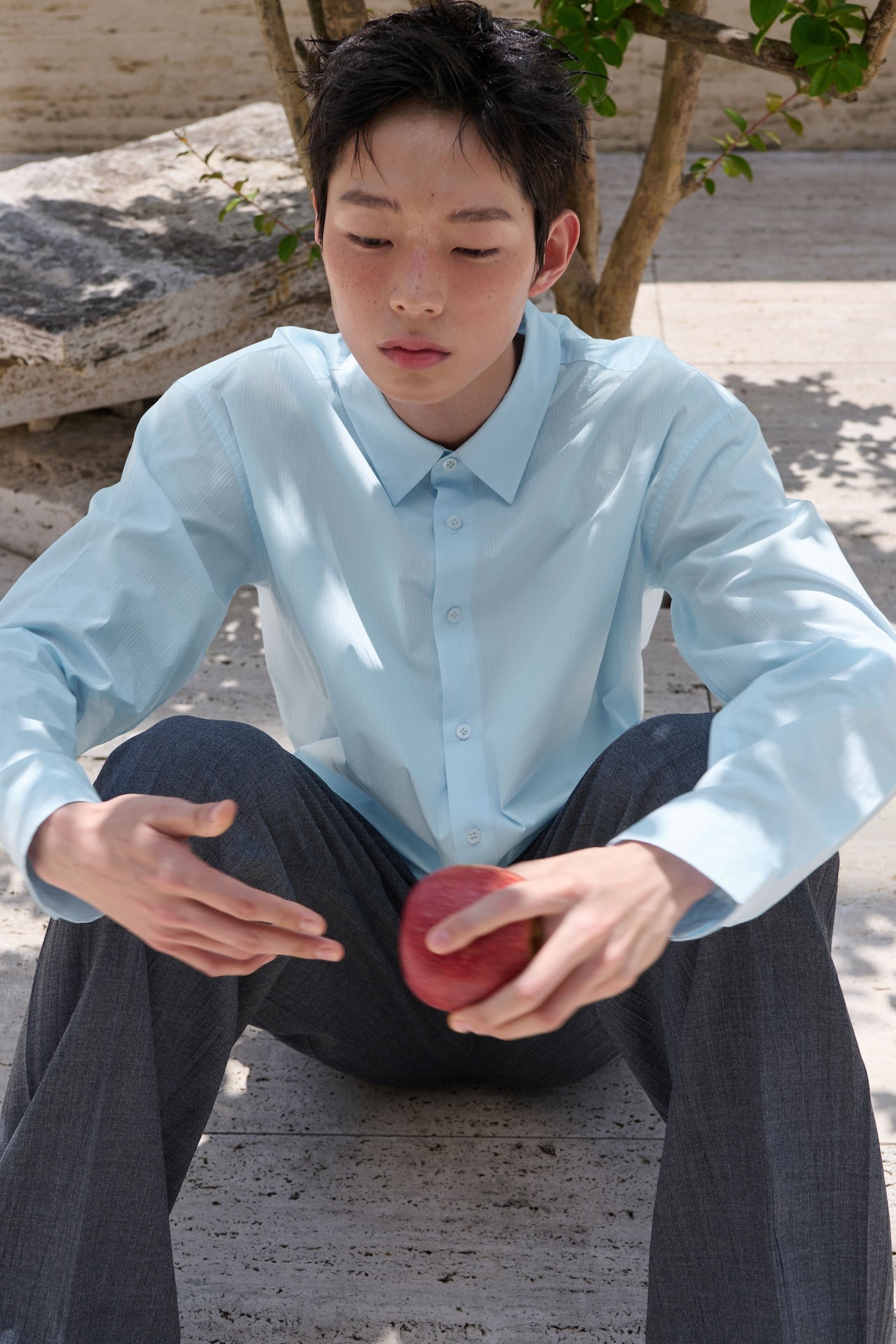 STU - Stripe Crop Shirt (Sky Blue) product image 15 | TRAB K-Fashion Australia