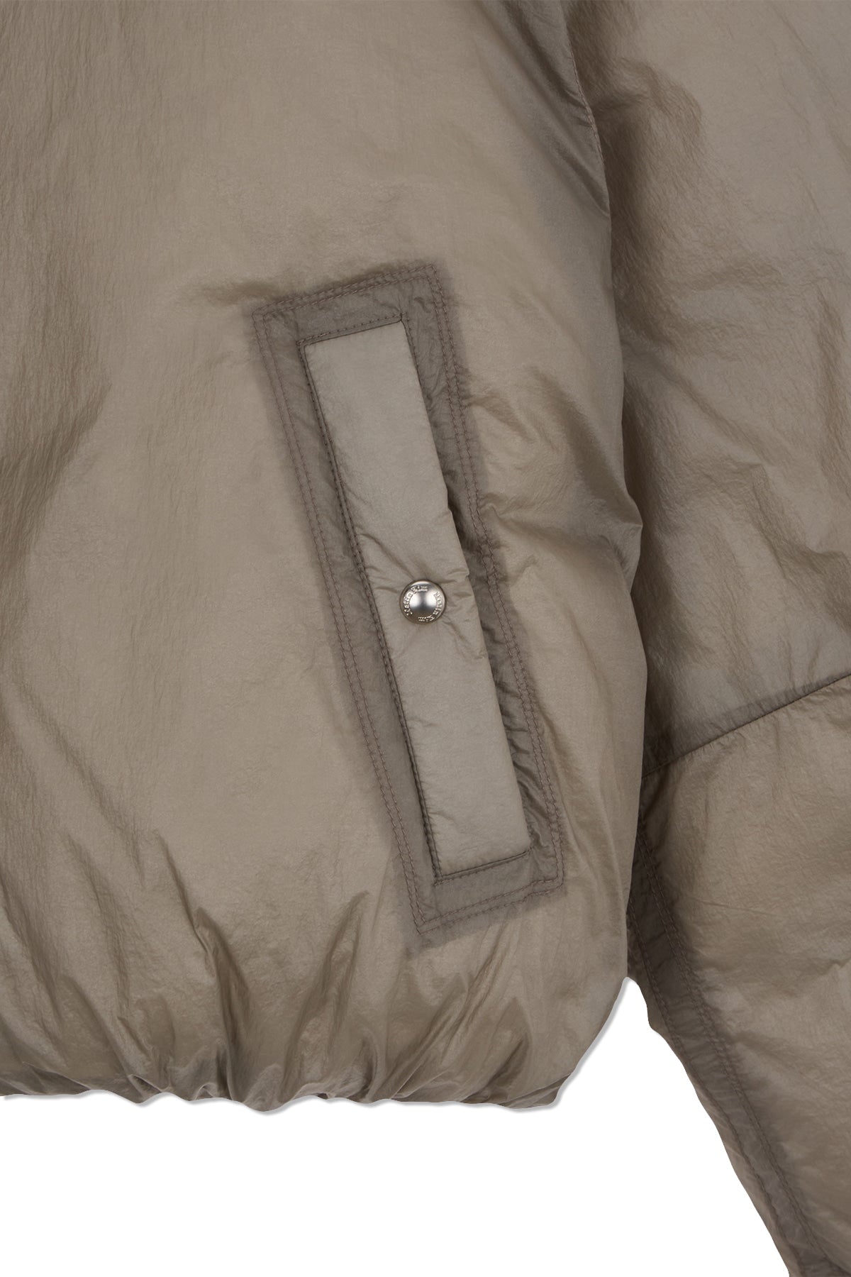 Matin Kim - Back Logo Hoody Short Down Jumper (Beige) product image 5 | TRAB K-Fashion Australia