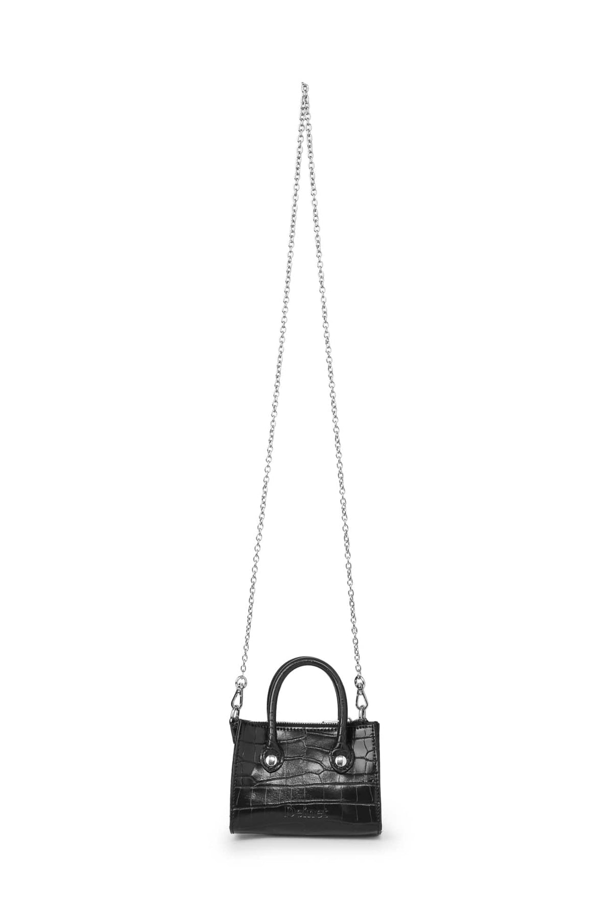 Deinet - Crocodile Pattern Chain Mini Bag (Black) product image 3 | TRAB K-Fashion Australia
