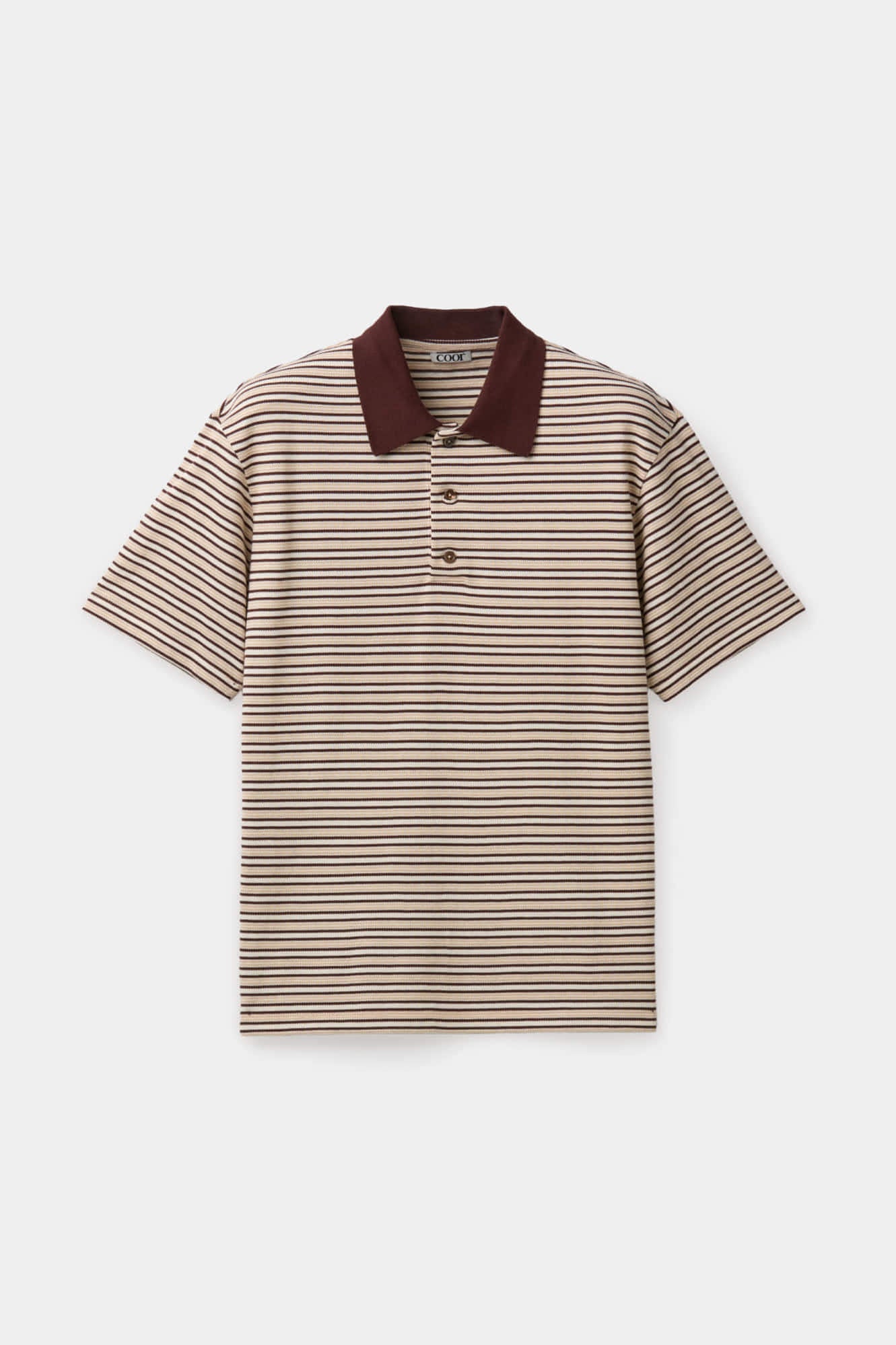 Coor - Multi-Pin Stripe Polo Shirt (Brown) product image 1 | TRAB K-Fashion Australia