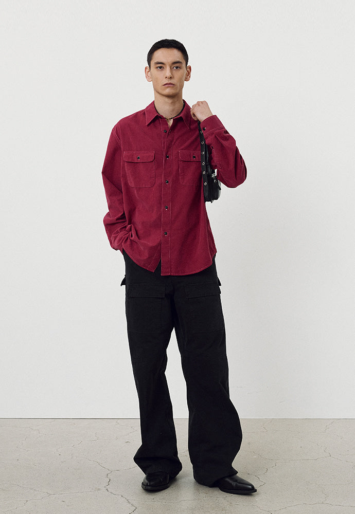 Tonywack - Wide-Leg Garment Washed Cargo Pants (Faded Black) product image 1 | TRAB K-Fashion Australia