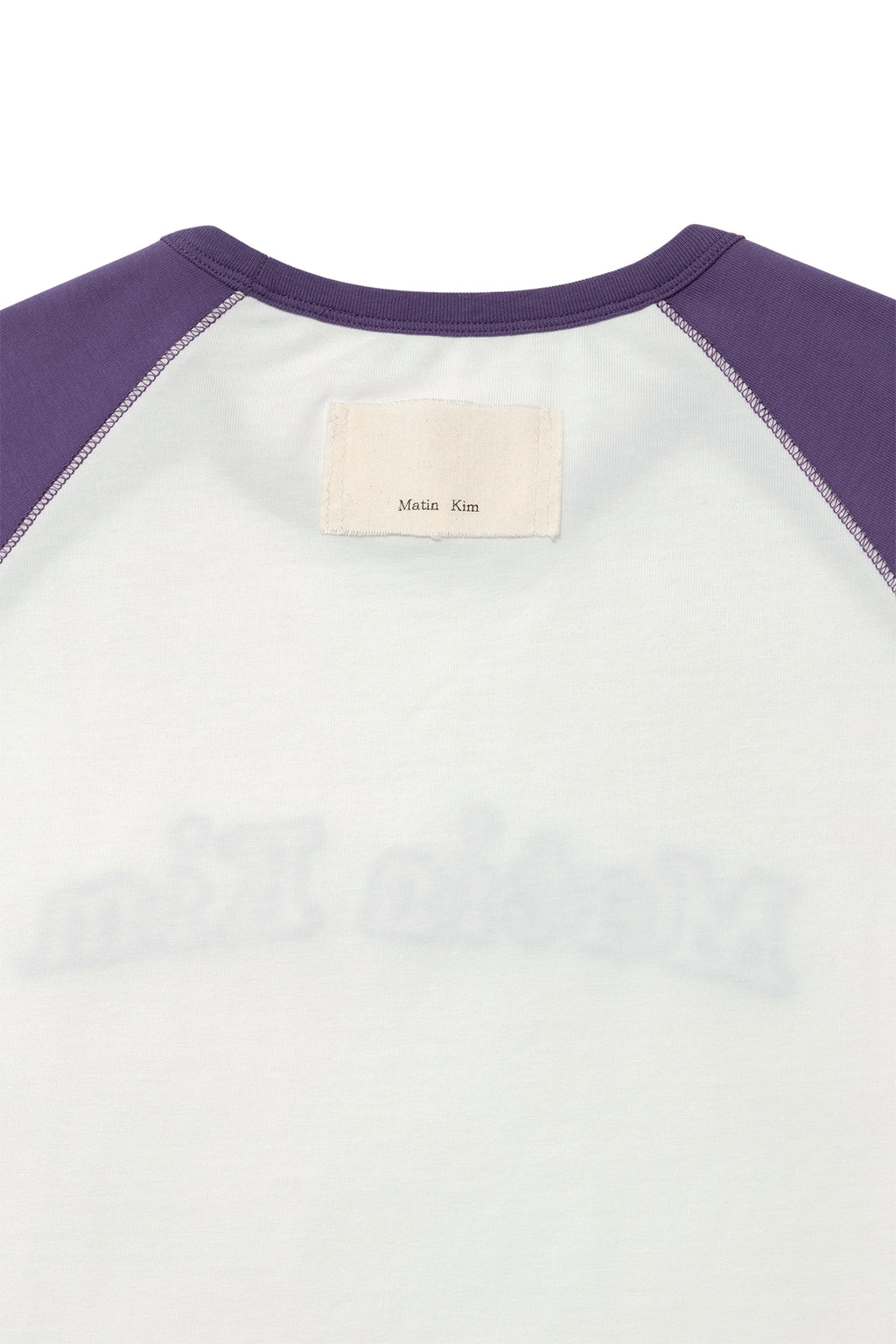 Matin Kim - Flower Stitch Raglan Logo Top (Purple) product image 4 | TRAB K-Fashion Australia