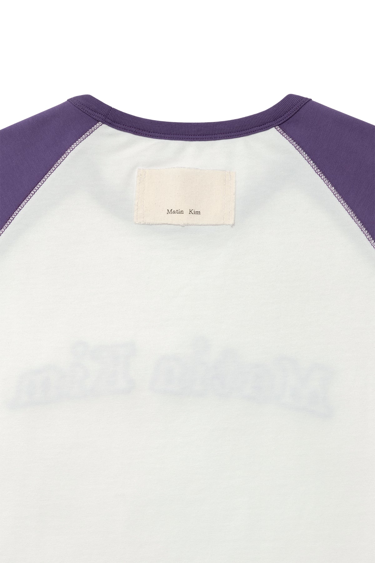 Matin Kim - Flower Stitch Raglan Logo Top (Purple) product image 4 | TRAB K-Fashion Australia