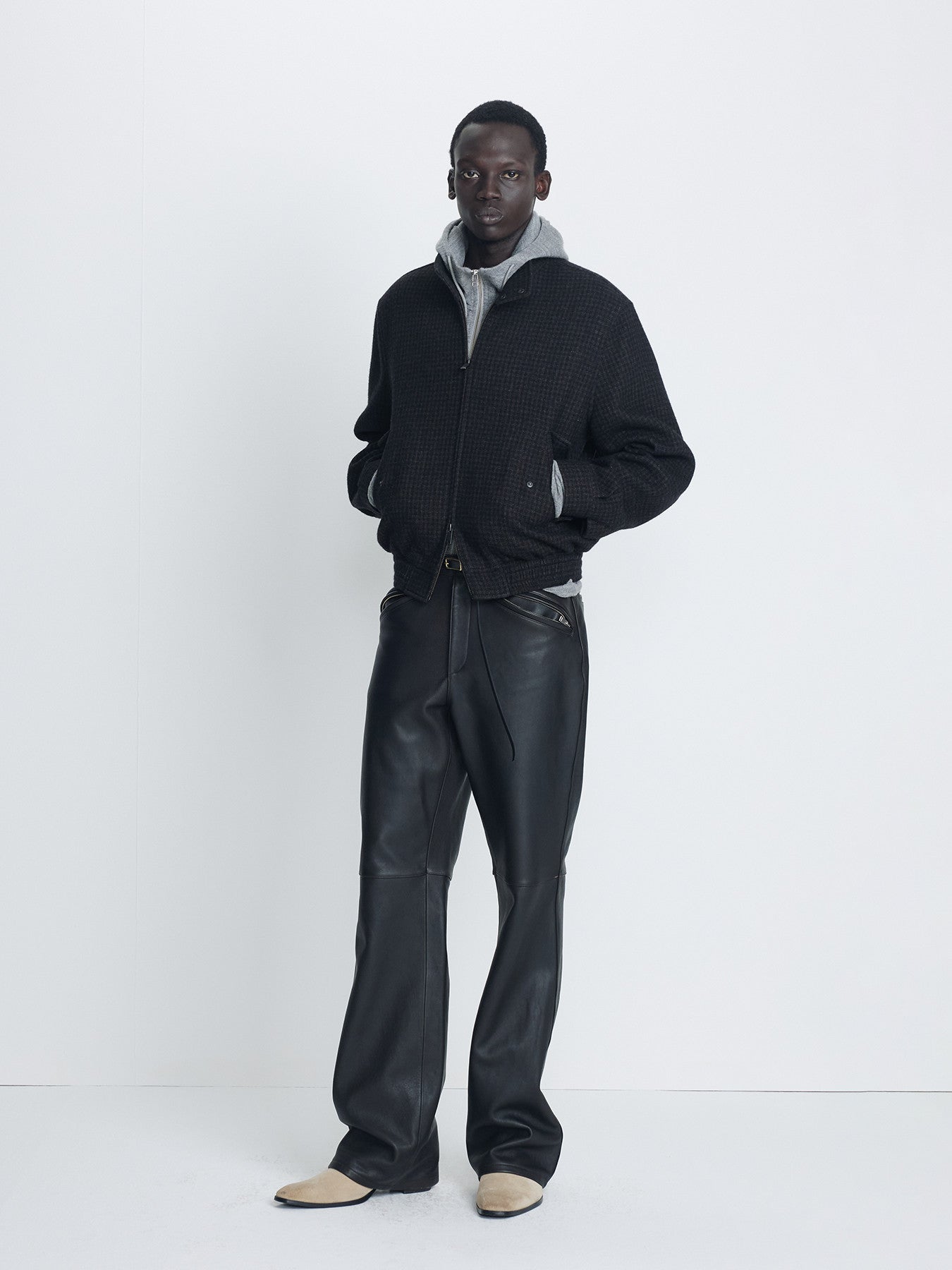 Tonywack - Checked Wool Harrington Jacket (Brown/Black) product image 1 | TRAB K-Fashion Australia