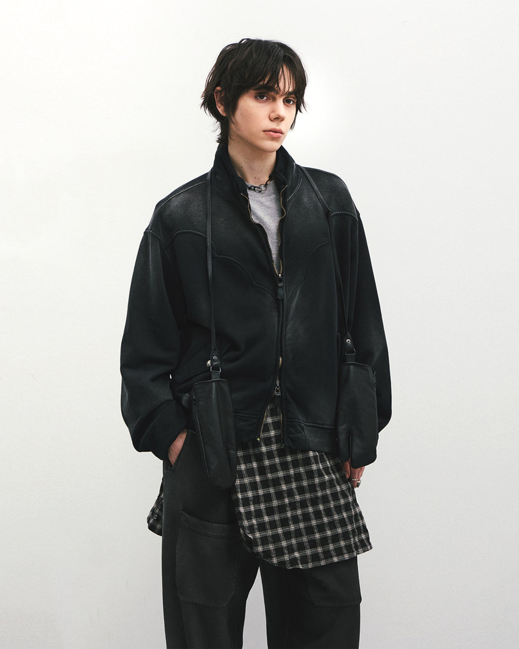 Eastlogue - Country Western Zip Up Sweat (Black) product image 3 | TRAB K-Fashion Australia
