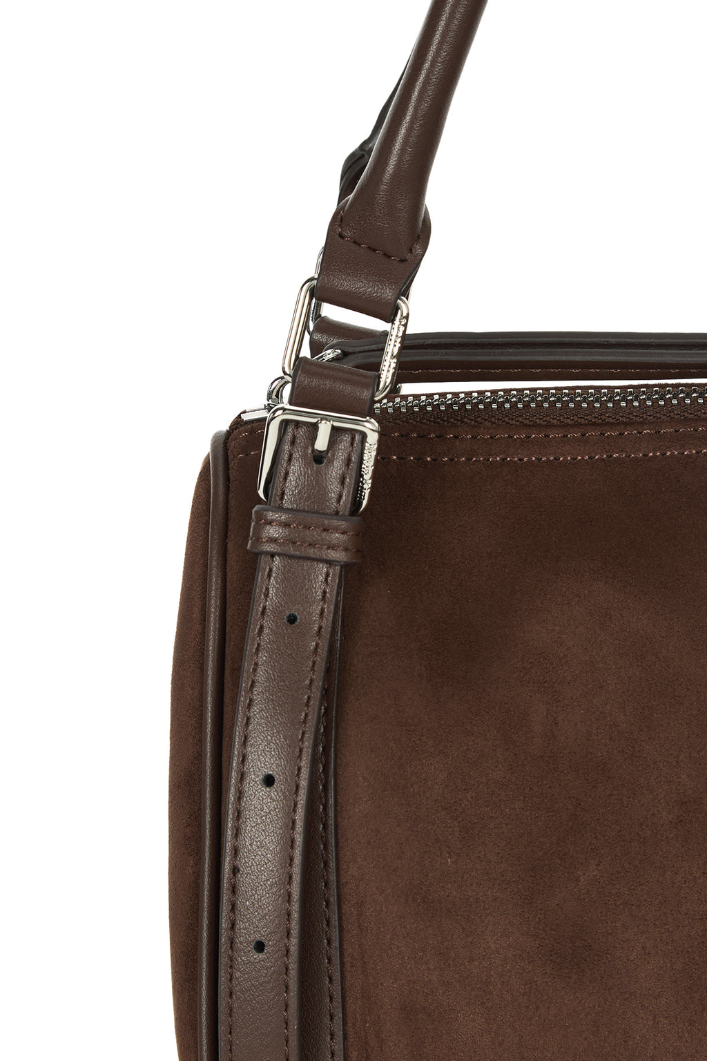 Matin Kim - Suede Buckle Strap Shoulder Bag (Brown) product image 3 | TRAB K-Fashion Australia