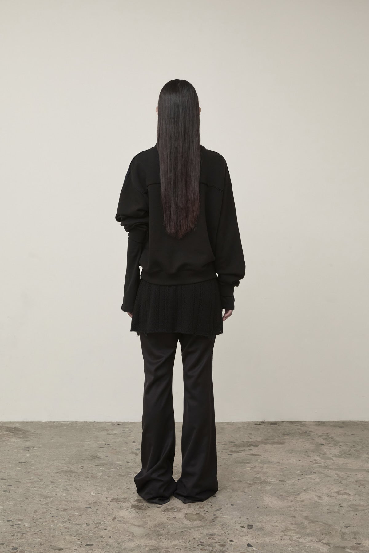 Matin Kim - Cut Out Half Zip Sweatshirt (Black) product image 8 | TRAB K-Fashion Australia