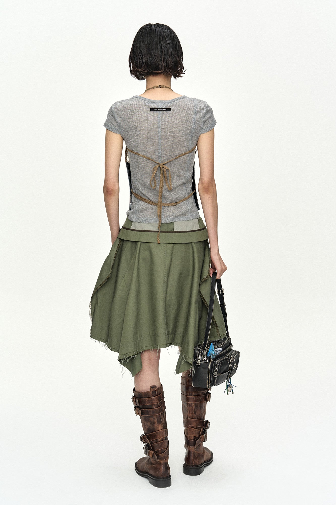 Andersson Bell - Upside-Down Asymmetric Skirt (Khaki) product image 4 | TRAB K-Fashion Australia
