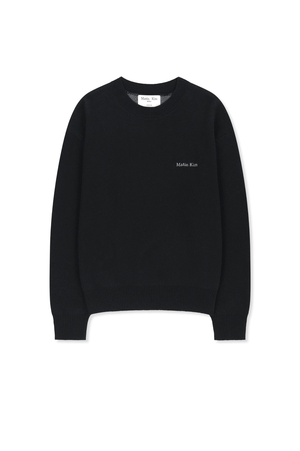 Matin Kim - Calligraphy Back Logo Knit Pullover (Black) product image 1 | TRAB K-Fashion Australia