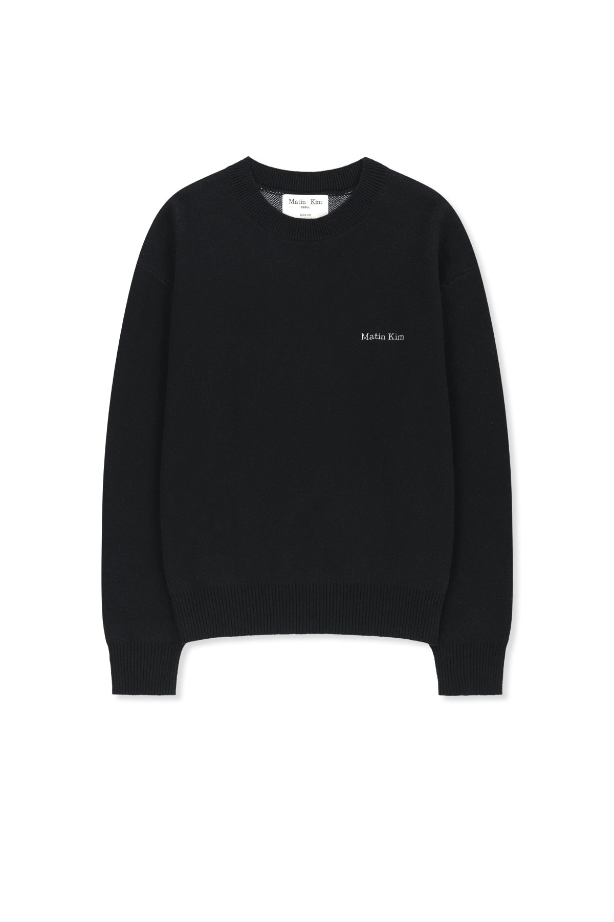 Matin Kim - Calligraphy Back Logo Knit Pullover (Black) product image 1 | TRAB K-Fashion Australia