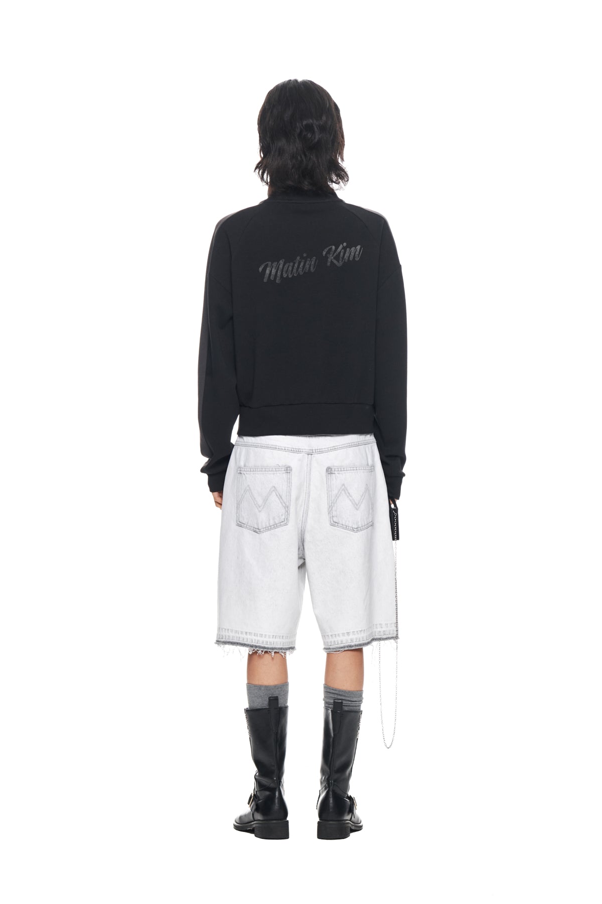 Matin Kim - Vintage Graphic Jersey Zip Up (Black) product image 7 | TRAB K-Fashion Australia