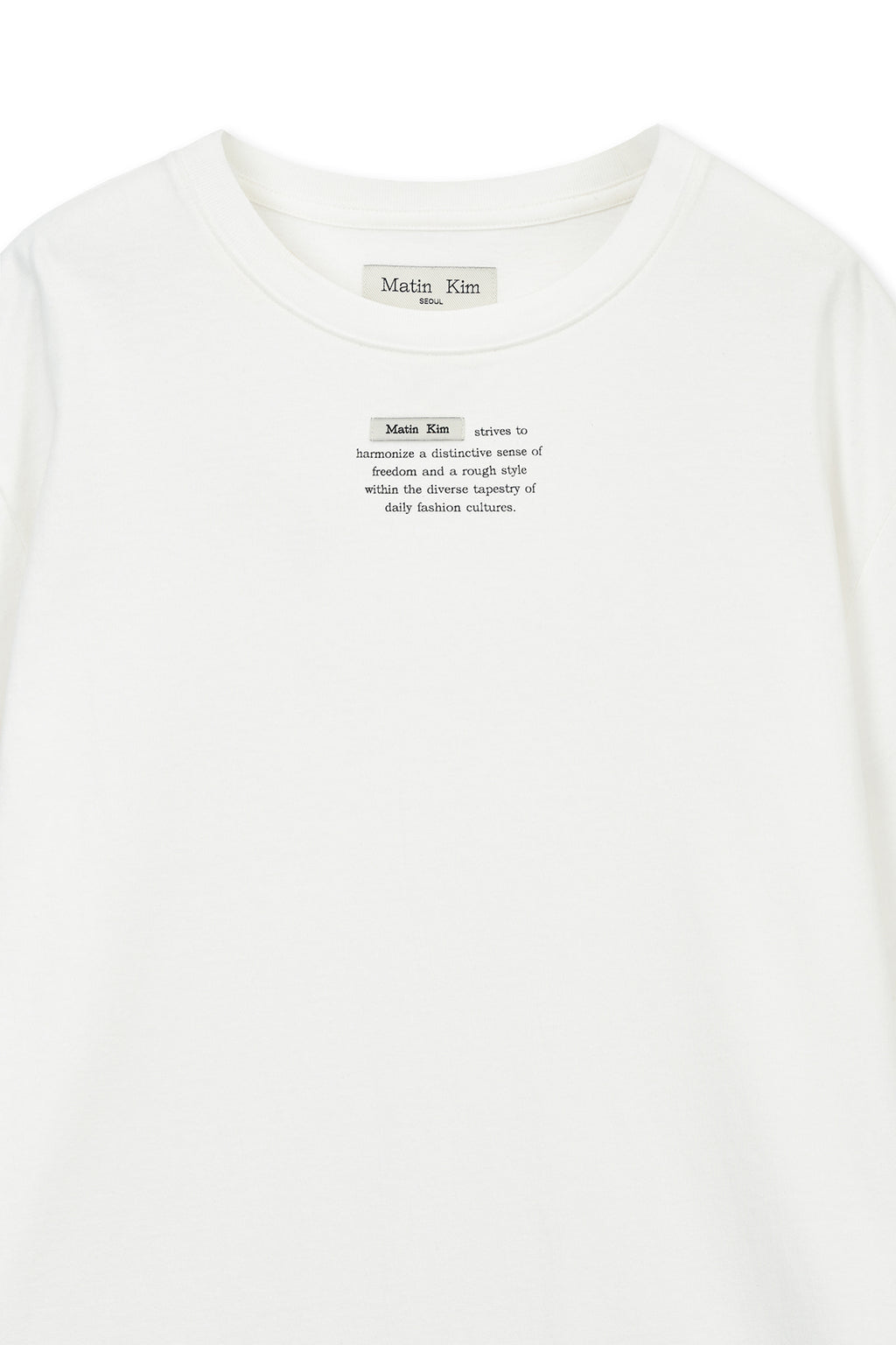 Matin Kim - Label Point Lettering Top (White) product image 3 | TRAB K-Fashion Australia