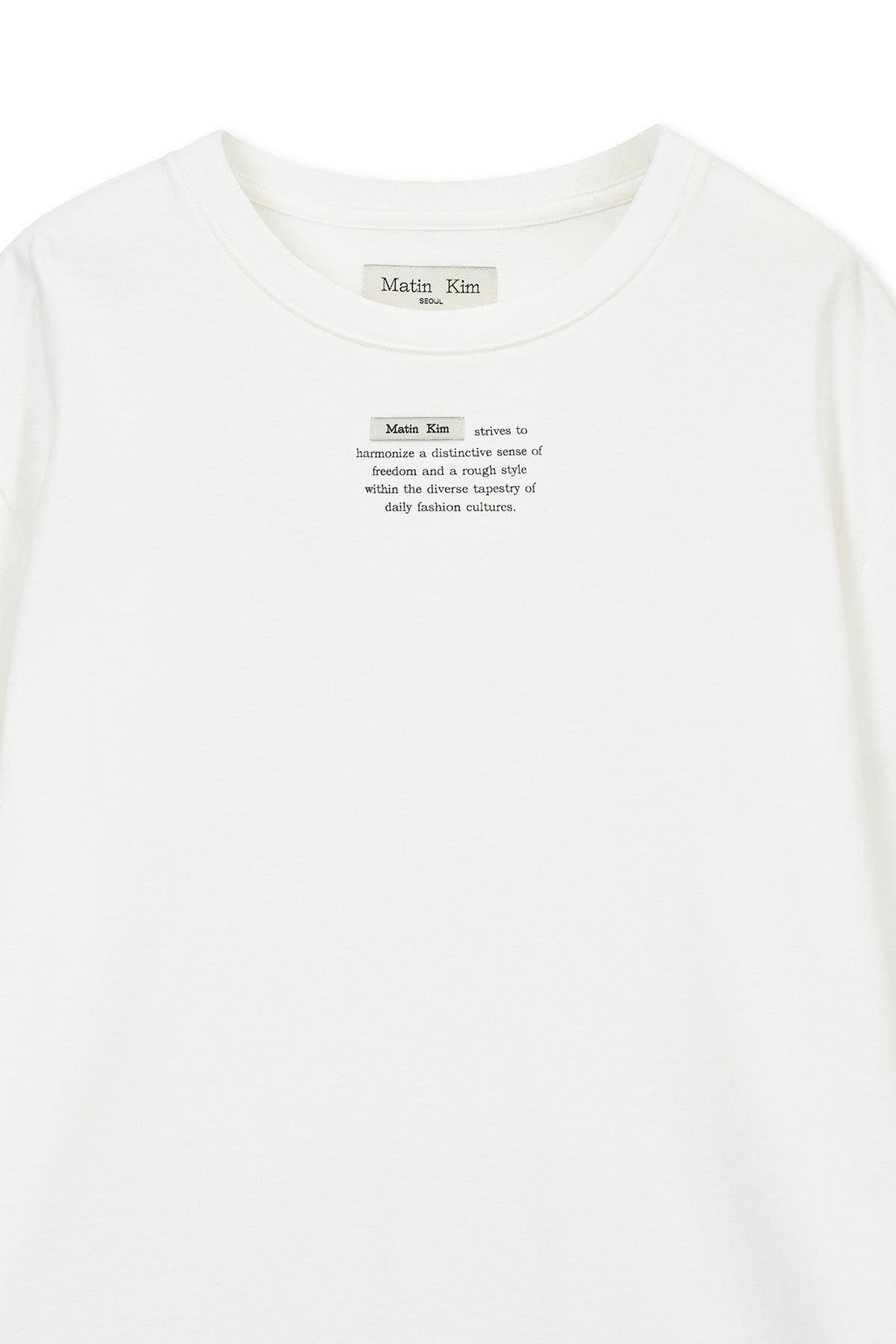 Matin Kim - Label Point Lettering Top (White) product image 3 | TRAB K-Fashion Australia