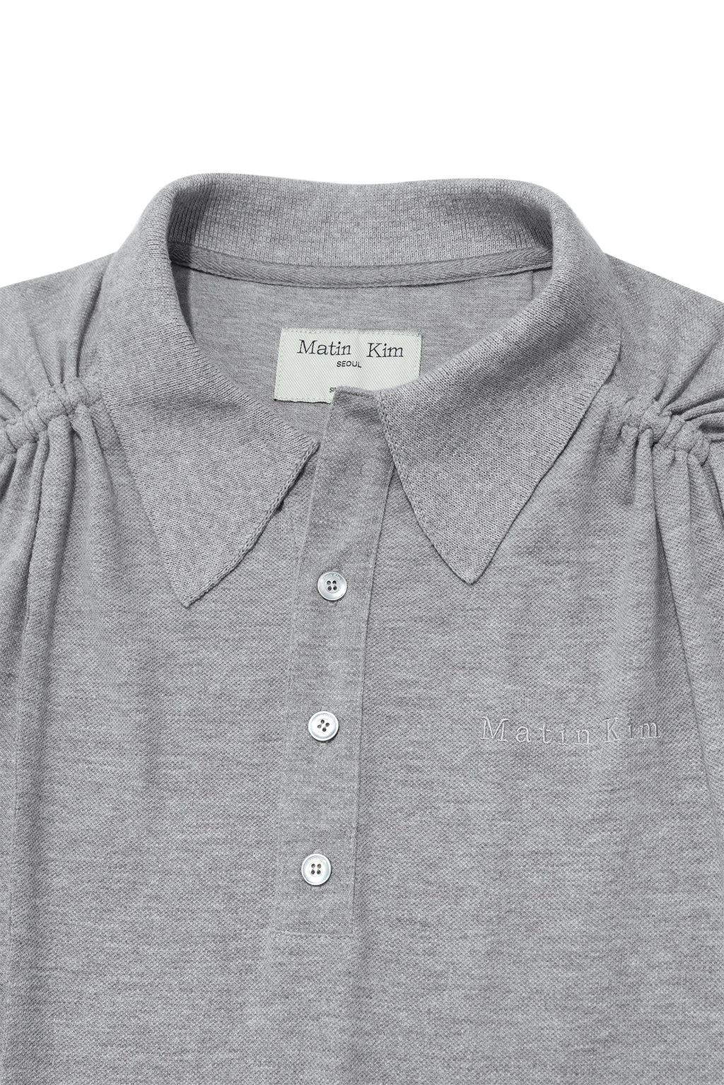 Matin Kim - Two Way String Point Pique Top (Grey) product image 3 | TRAB K-Fashion Australia