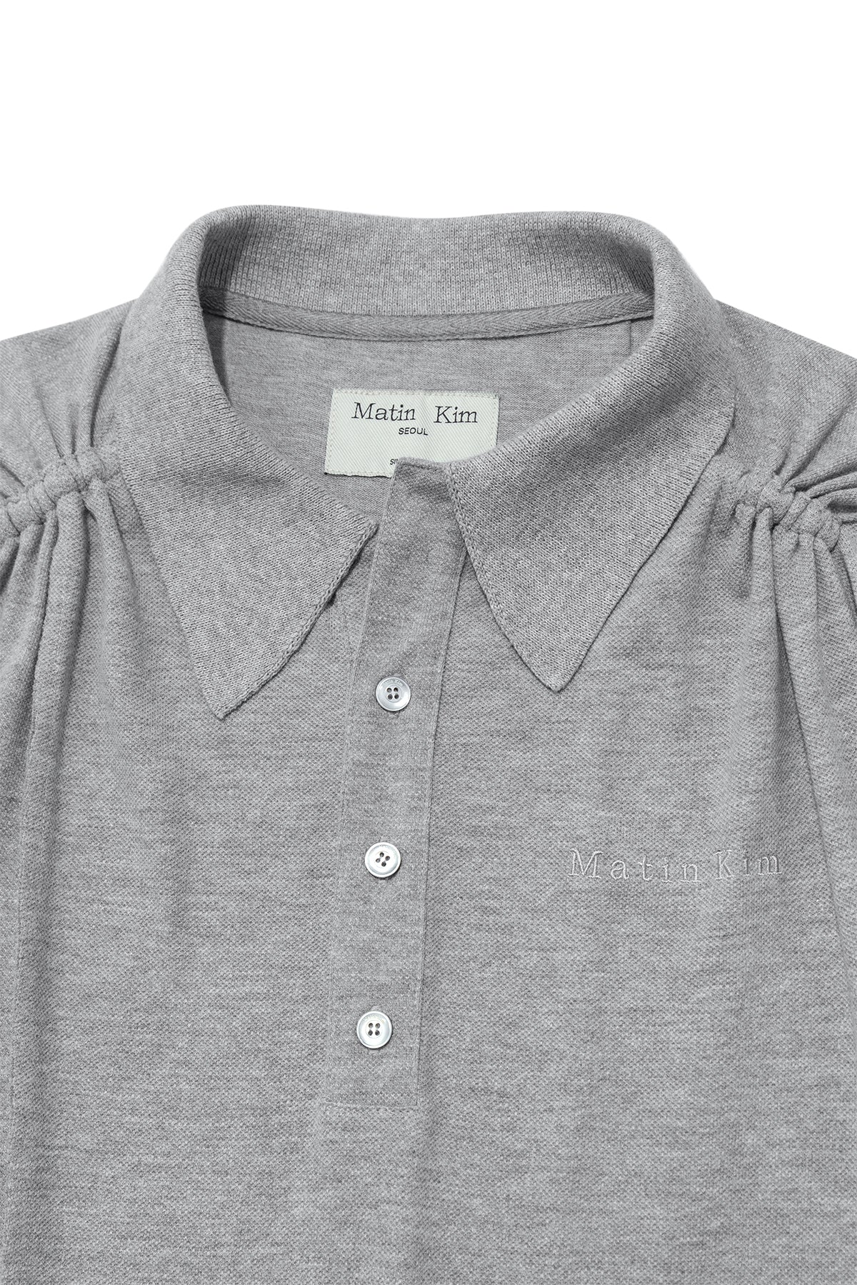 Matin Kim - Two Way String Point Pique Top (Grey) product image 3 | TRAB K-Fashion Australia