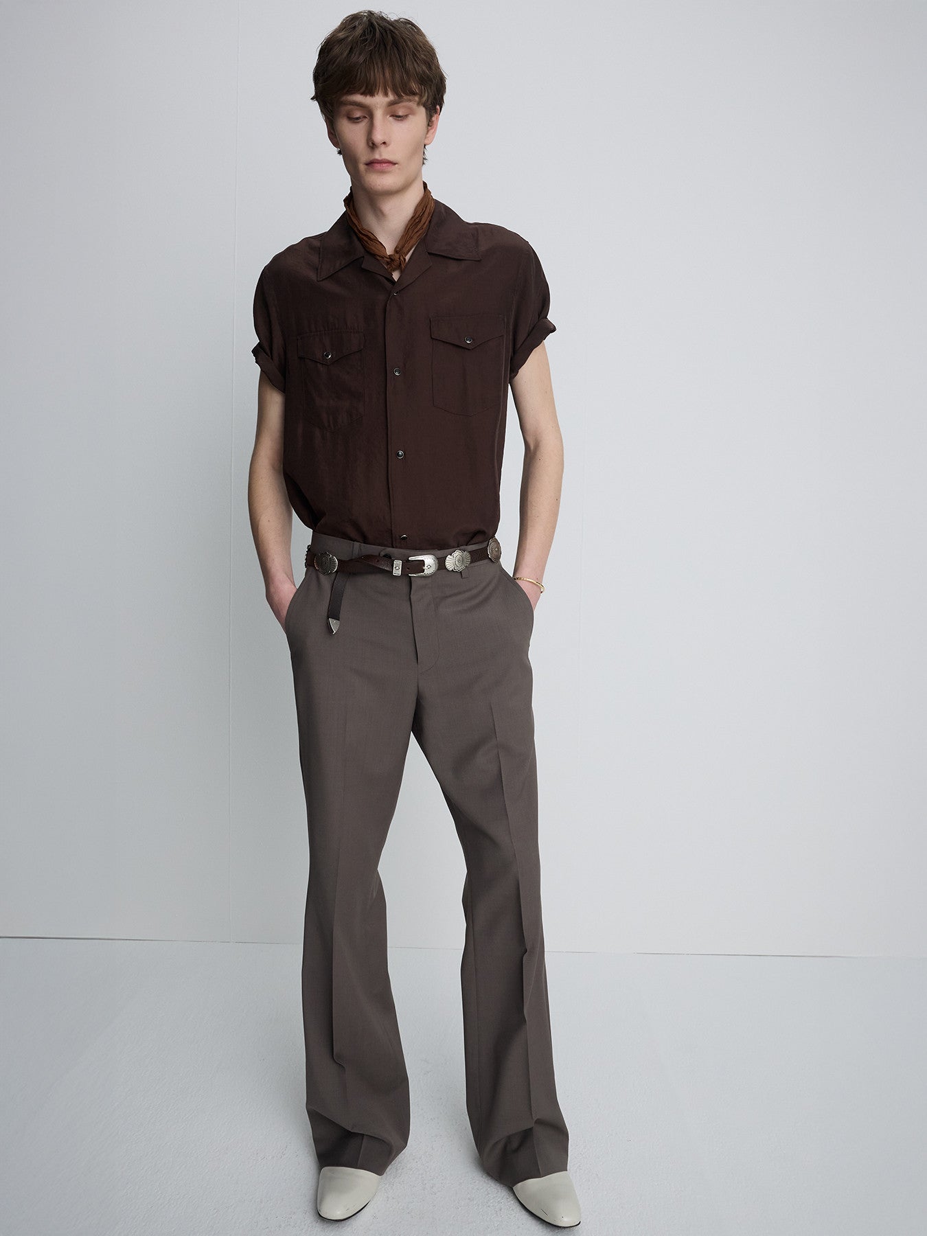 Tonywack - Washed Rayon Pearl Snap Shirt (Brown) product image 8 | TRAB K-Fashion Australia