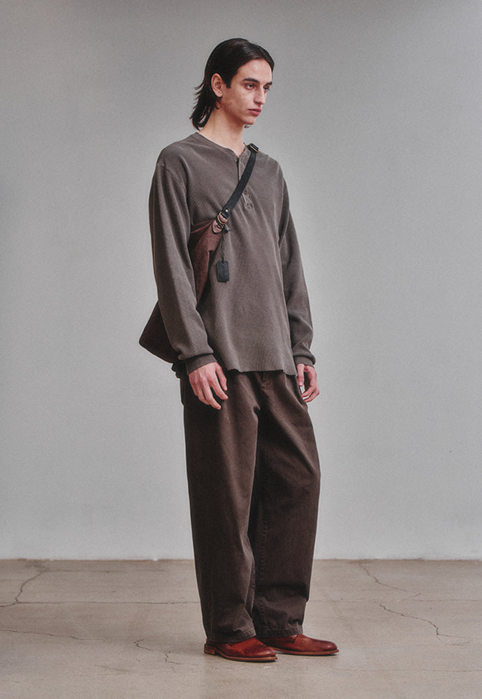 Art if acts - Garment Dyed Waffle Henley (Mud Brown) product image 4 | TRAB K-Fashion Australia