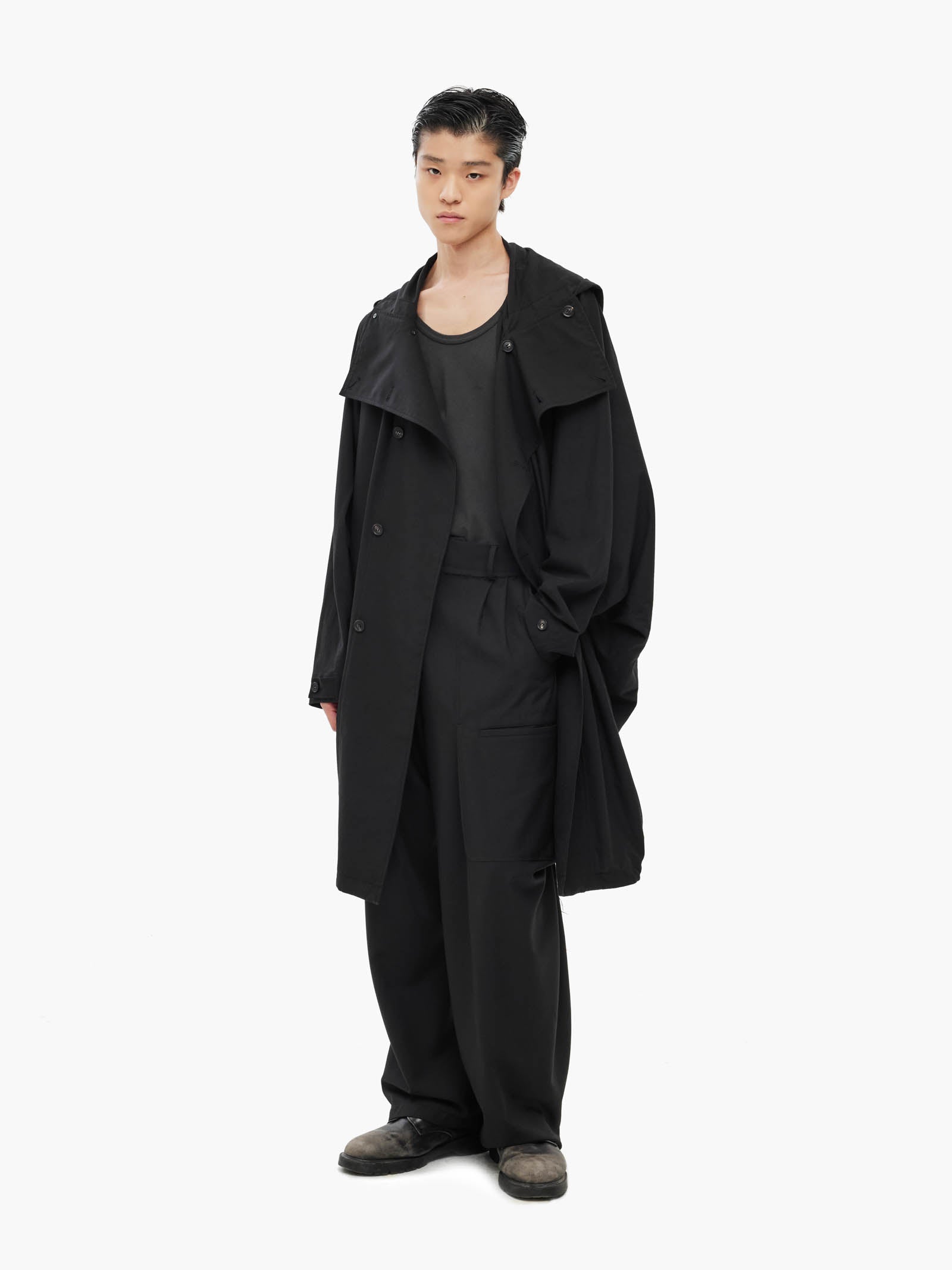 Jiyong Kim - Draped Coat (Black) product image 1 | TRAB K-Fashion Australia