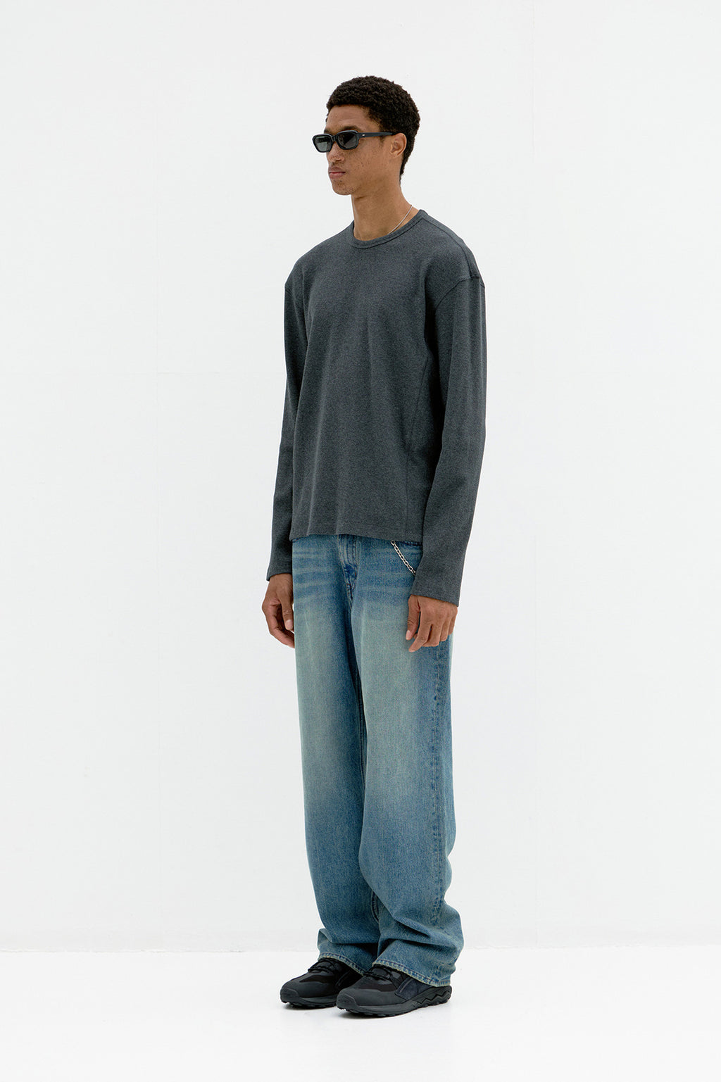 Coor - Regular Fit Waffle Long Sleeve (Charcoal) product image 3 | TRAB K-Fashion Australia
