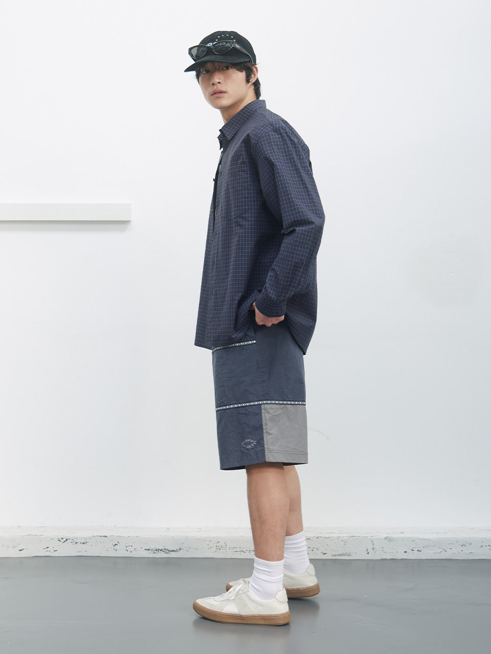 Kijun - Soft Check Shirt (Navy) product image 5 | TRAB K-Fashion Australia