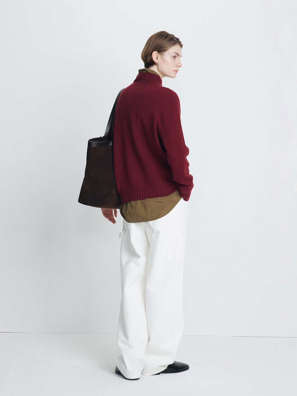 Tonywack - Wool Blend Oversiezed Turtleneck (Burgundy) product image 3 | TRAB K-Fashion Australia