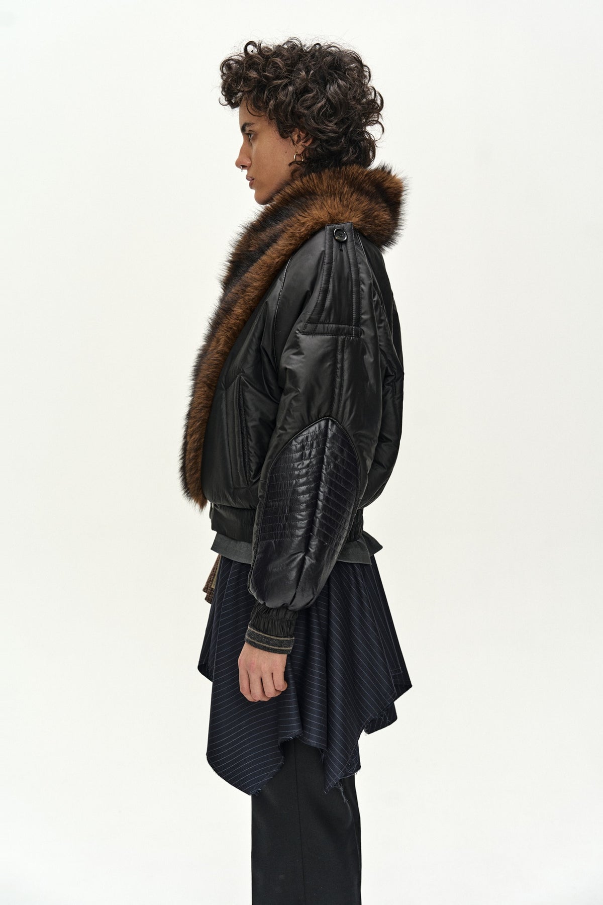 Andersson Bell - Fur Shawl Collar Puffer Jacket (Black) product image 6 | TRAB K-Fashion Australia