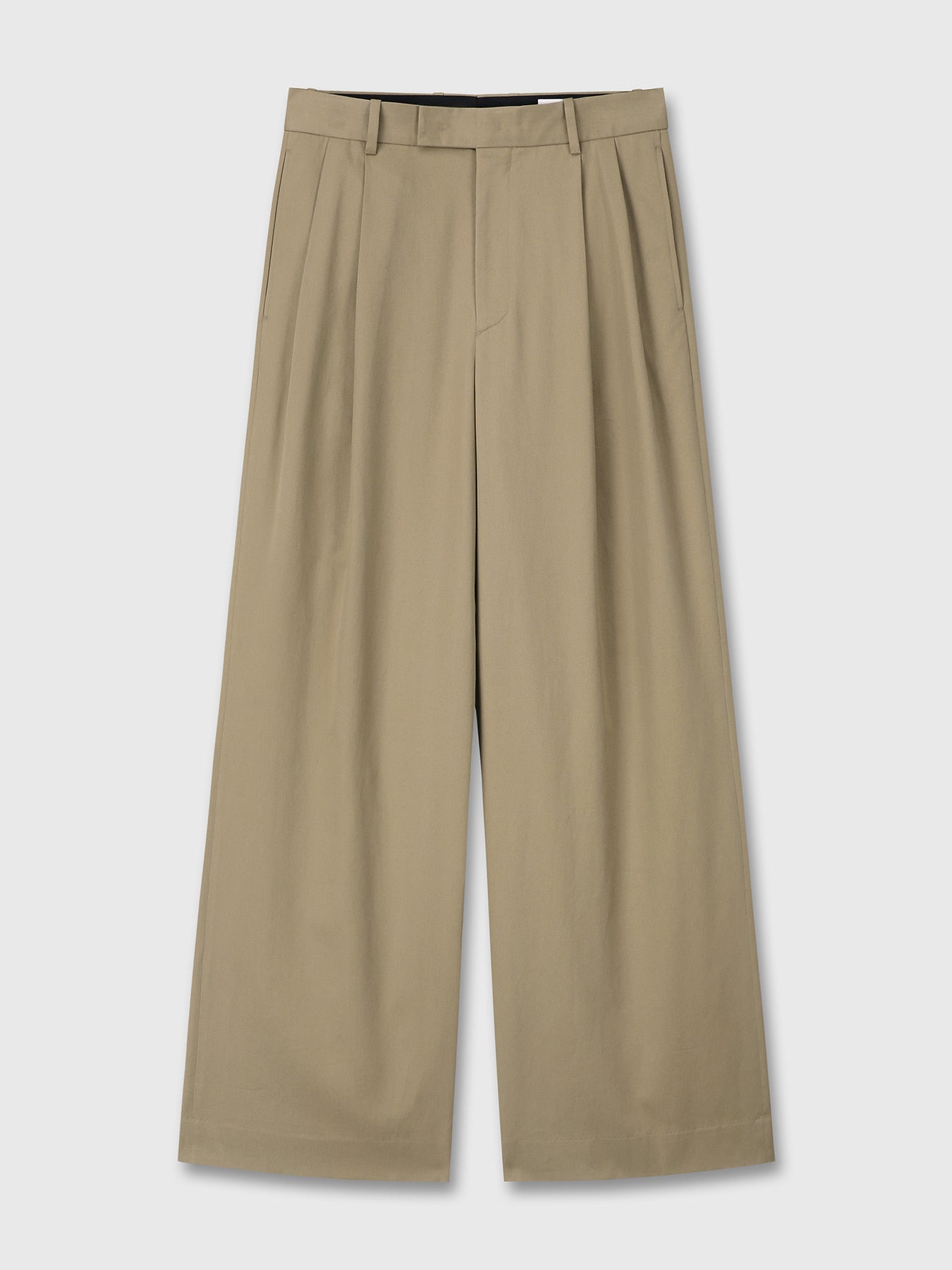 Tonywack - Cotton Tencel Double-Pleats Wide Pants (Khaki Beige) product image 7 | TRAB K-Fashion Australia