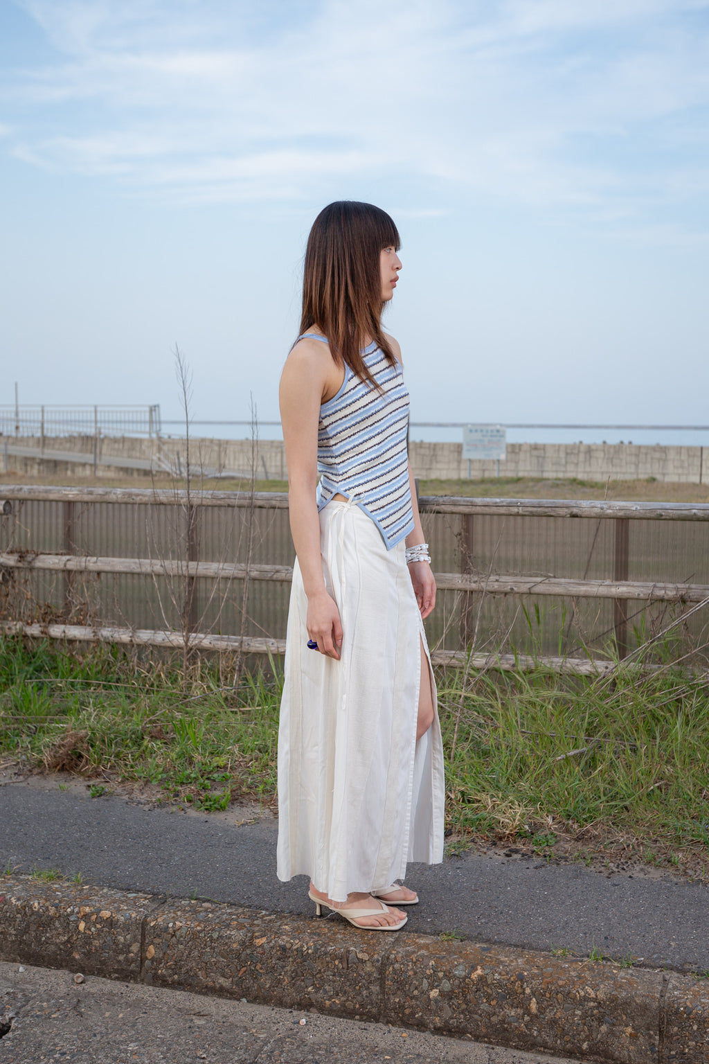 Matin Kim - Hook And Eye String Long Skirt (Ivory) product image 7 | TRAB K-Fashion Australia