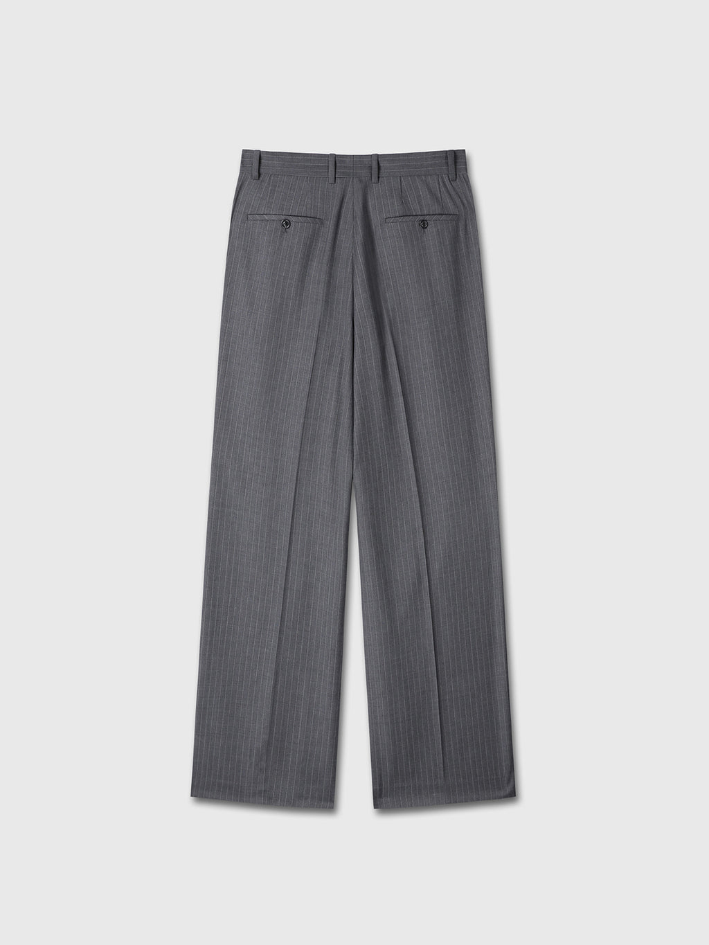 Tonywack - Striped Wool Double-Pleated Wide Trousers (Grey Stripe) product image 8 | TRAB K-Fashion Australia