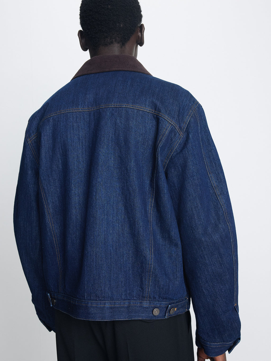 Tonywack - Cord-Collar Indigo Denim Trucker (Rinsed Indigo) product image 6 | TRAB K-Fashion Australia