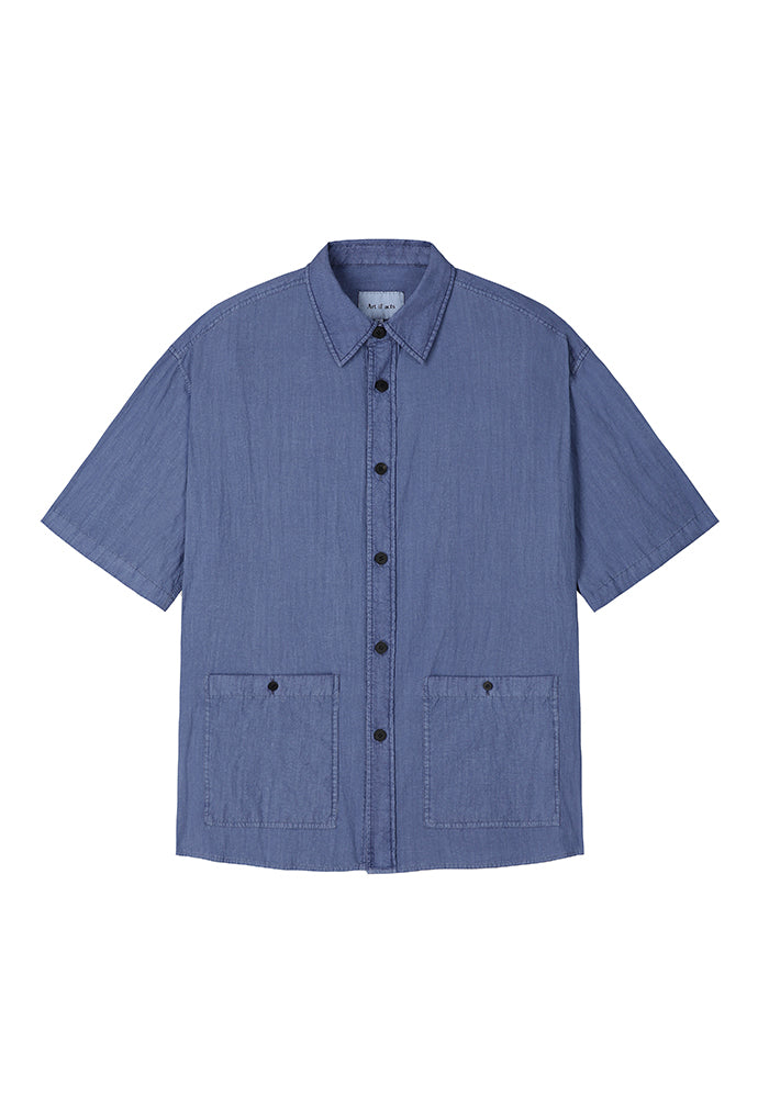 Art if acts - Garment Dyed Two Pocket Half Shirt (French Blue) product image 7 | TRAB K-Fashion Australia