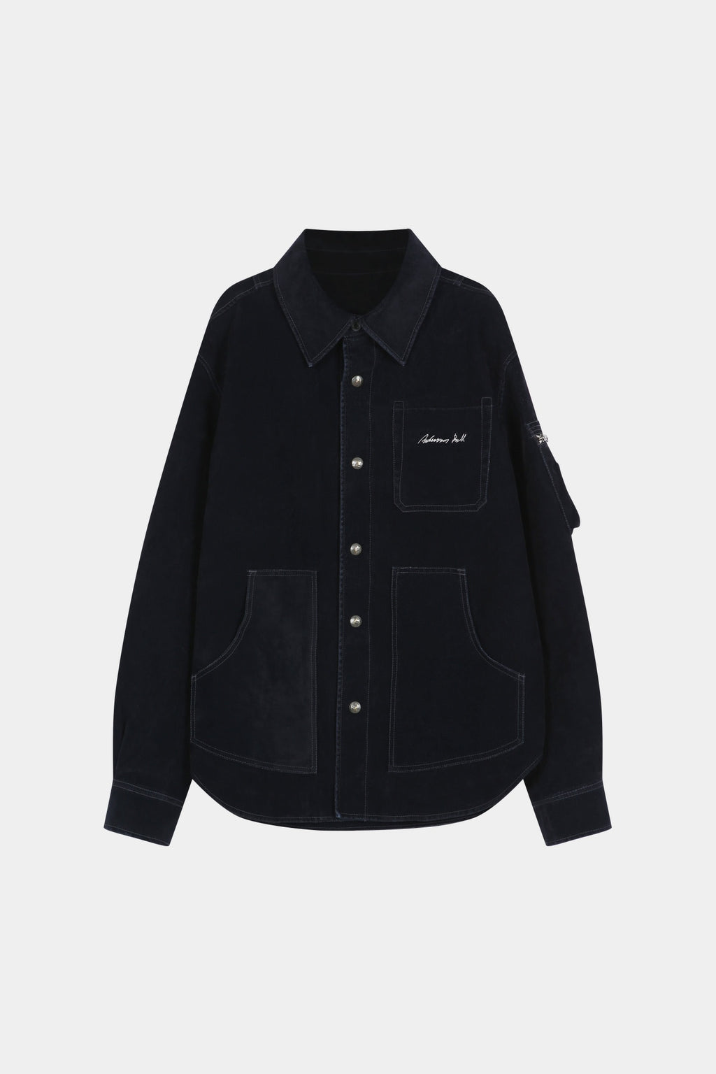 Andersson Bell - Flock Velvet Padded Shirt (Navy) product image 8 | TRAB K-Fashion Australia