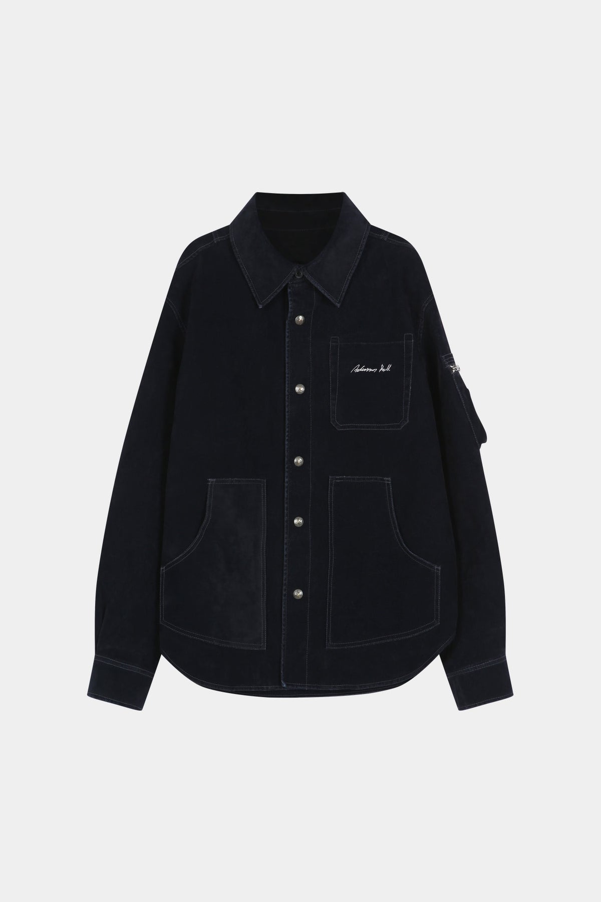 Andersson Bell - Flock Velvet Padded Shirt (Navy) product image 8 | TRAB K-Fashion Australia