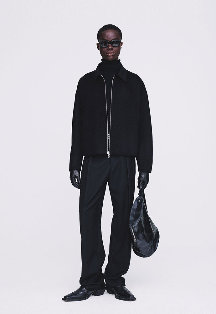 Tonywack - Handmade Cashmere Zipped Blouson Jacket (Black) product image 1 | TRAB K-Fashion Australia