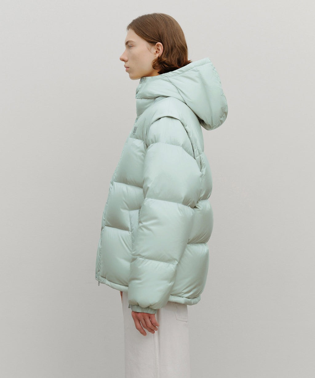 Marithe & Francois Girbaud - Detatchable Down Jacket (Mint Gray) product image 2 | TRAB K-Fashion Australia