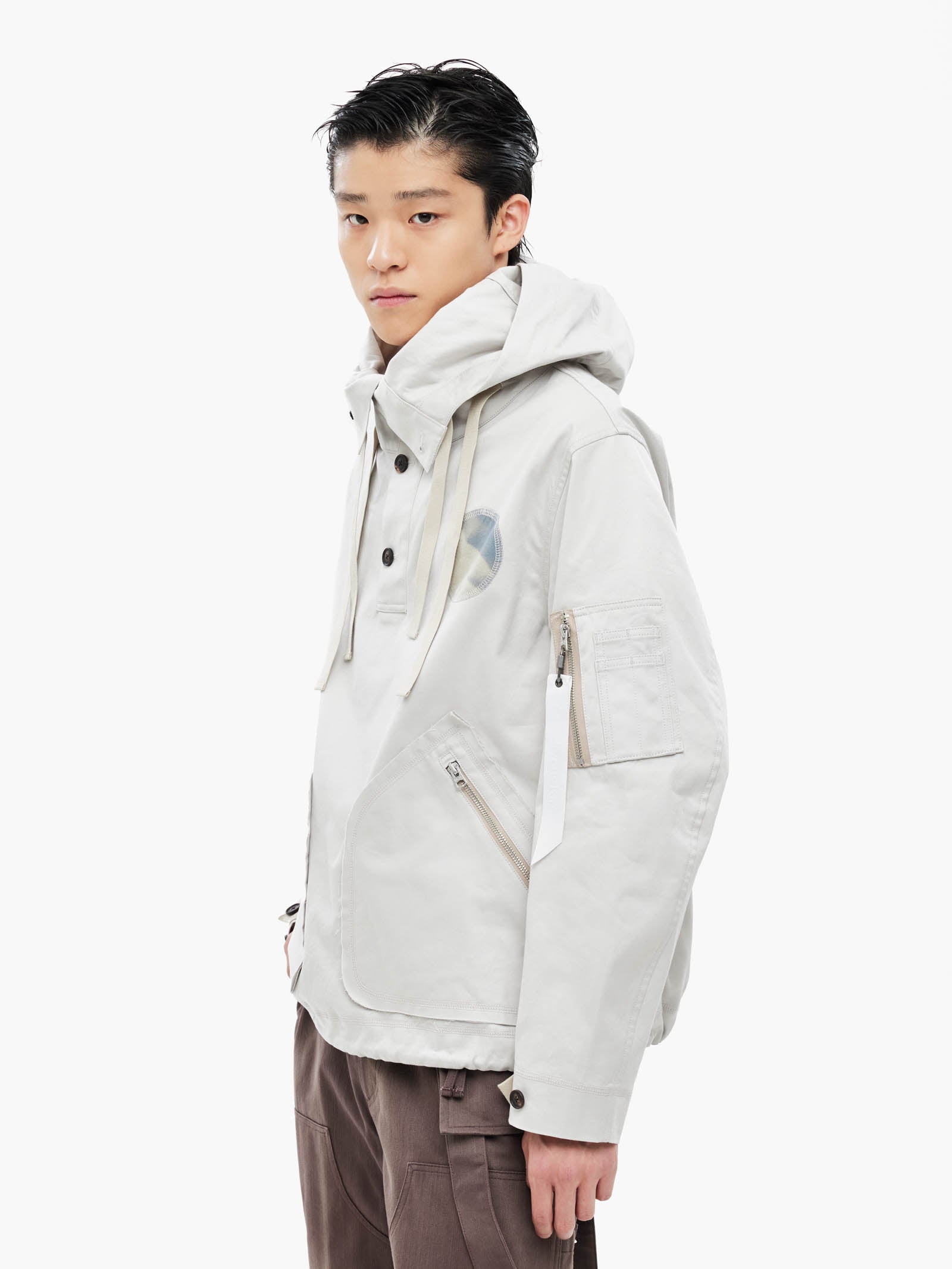 Jiyong Kim - Sun-Bleached Anorak (Light Grey) product image 3 | TRAB K-Fashion Australia