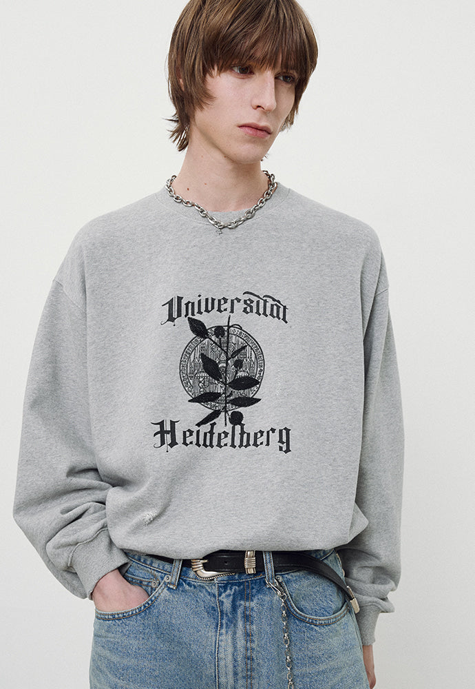 Tonywack - Embroidery Overlap College Sweatshirt (Heather Grey) product image 5 | TRAB K-Fashion Australia