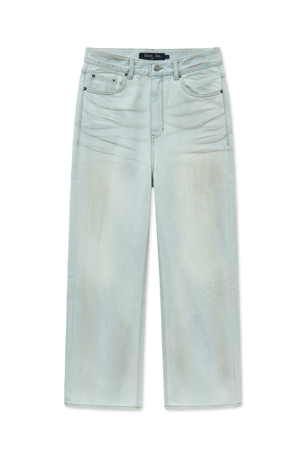 Matin Kim - Dirty Washed Denim Pants (Light Blue) product image 1 | TRAB K-Fashion Australia