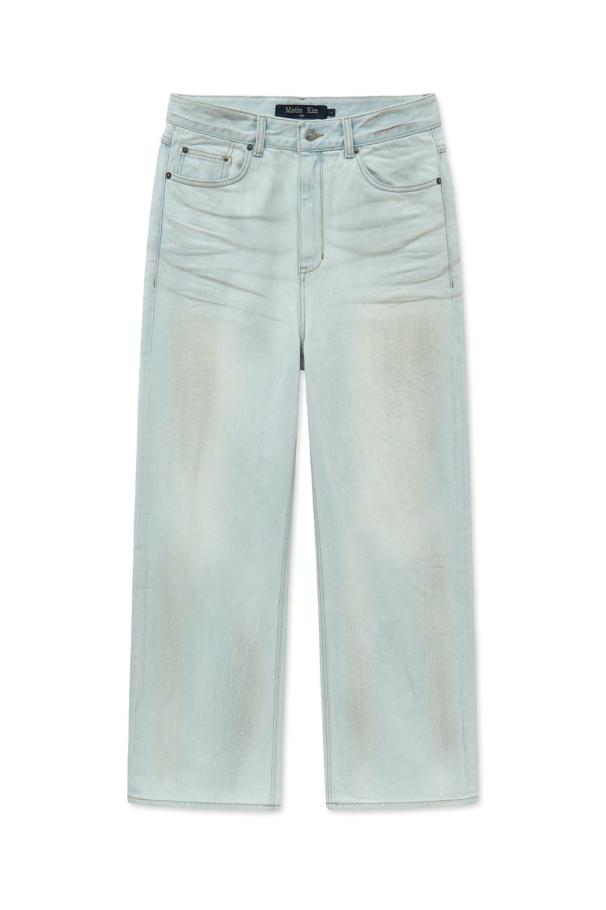 Matin Kim - Dirty Washed Denim Pants (Light Blue) product image 1 | TRAB K-Fashion Australia