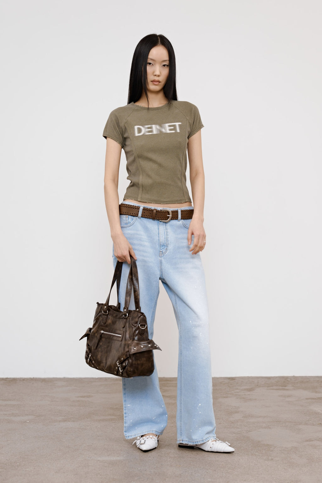 Deinet - Painted Logo Point Jeans (Light Blue) product image 6 | TRAB K-Fashion Australia