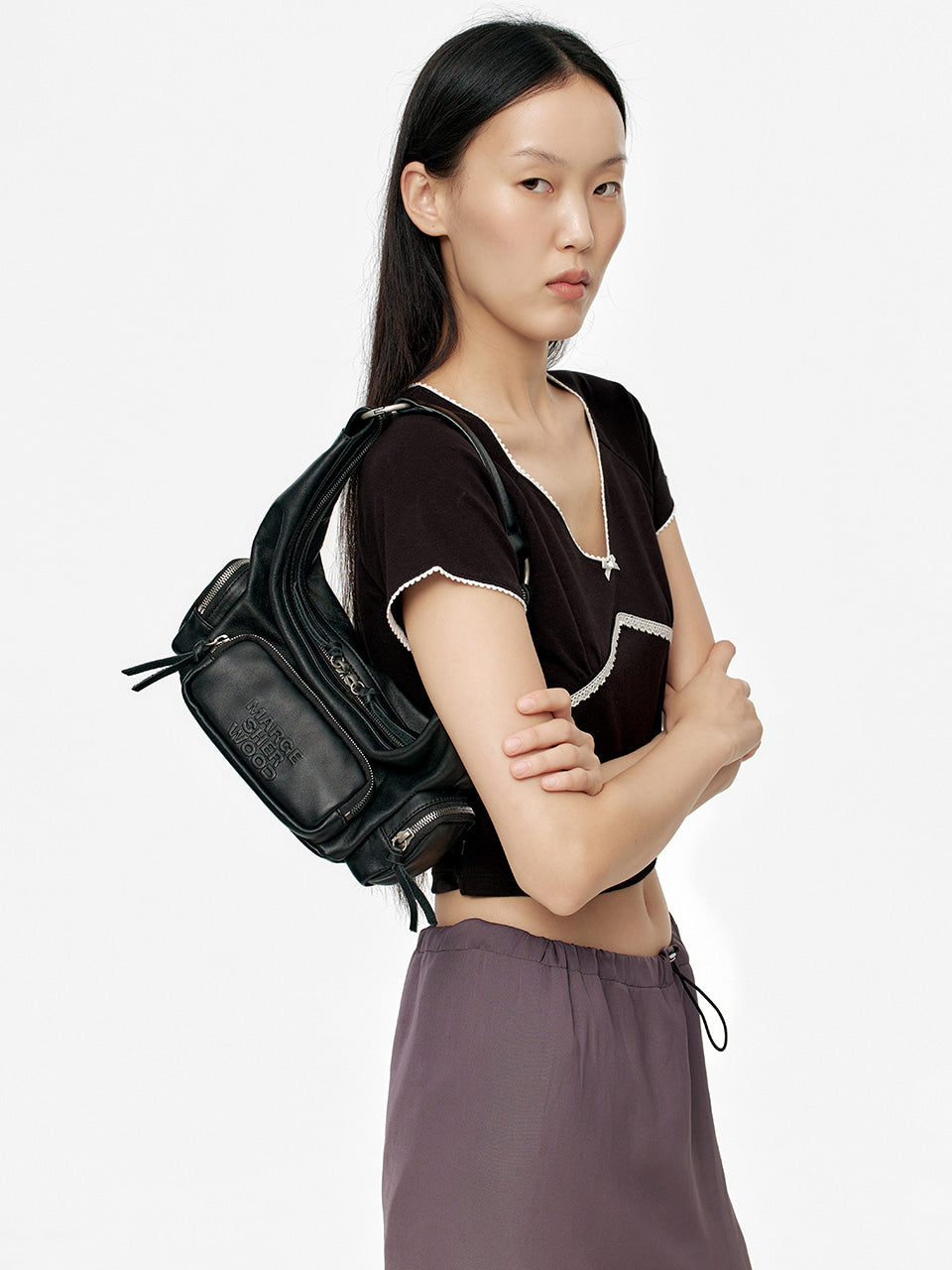 Marge Sherwood - City Hobo Ew Mini (Black Plain) product image 2 | TRAB K-Fashion Australia