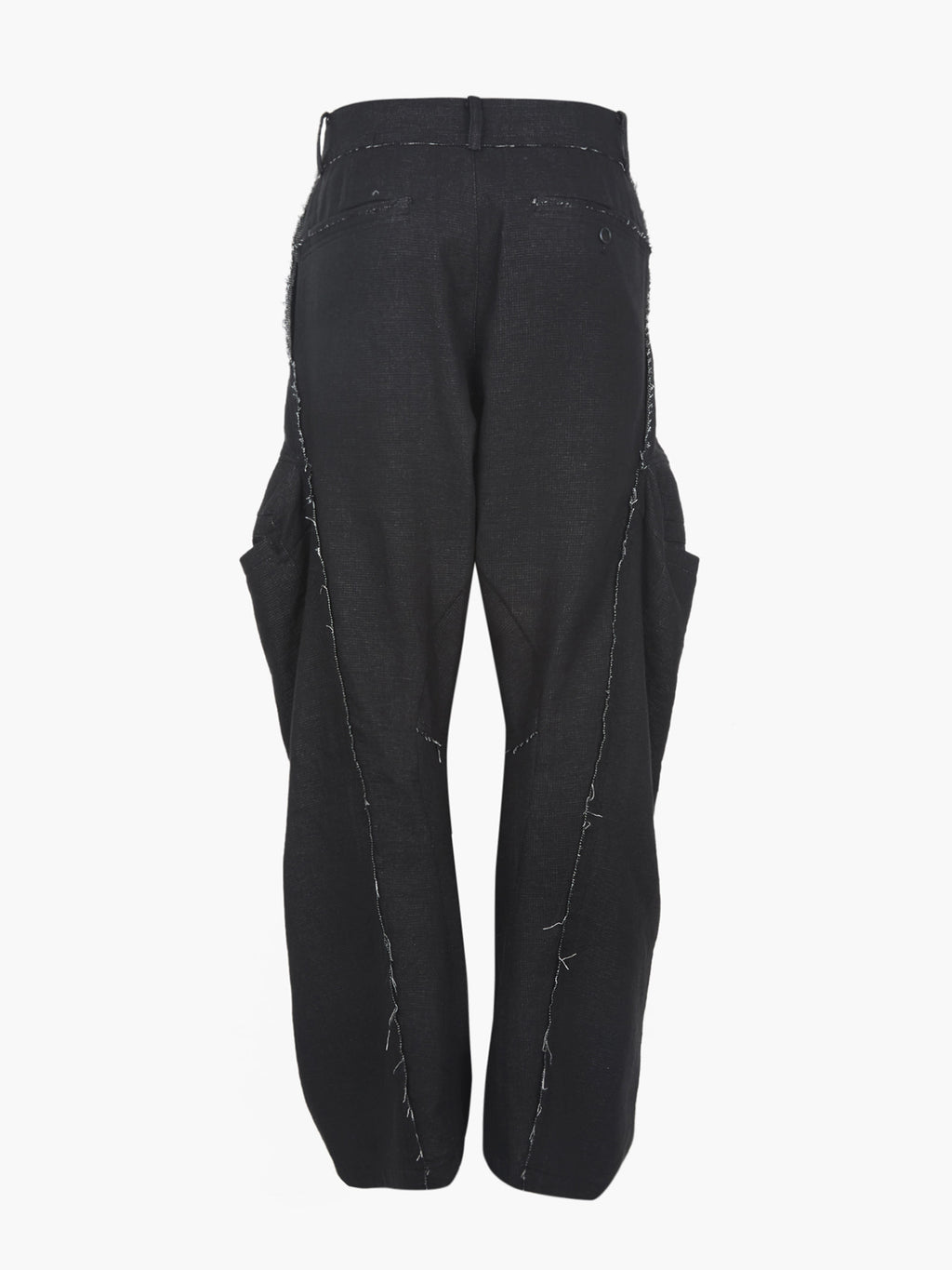 Jiyong Kim - Raw Edged 3D Pocket Trousers (Black) product image 10 | TRAB K-Fashion Australia