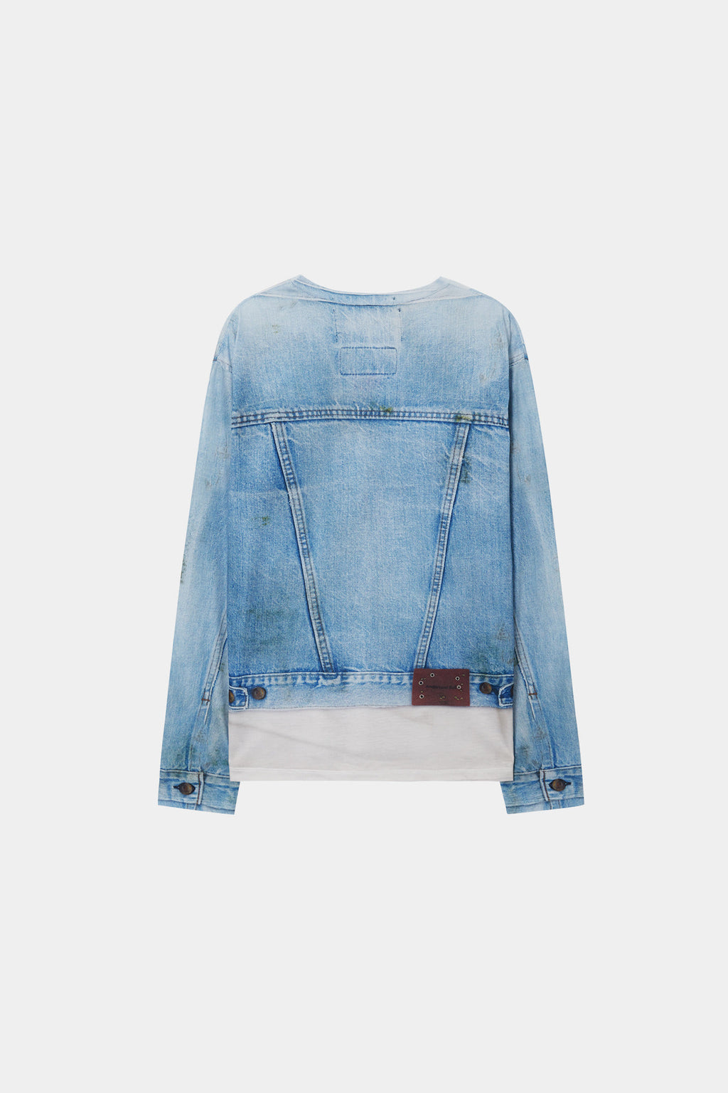 Andersson Bell - Unisex Denim Jacketed Trompe-L’oeil L/s T-Shirt (Blue/White) product image 14 | TRAB K-Fashion Australia