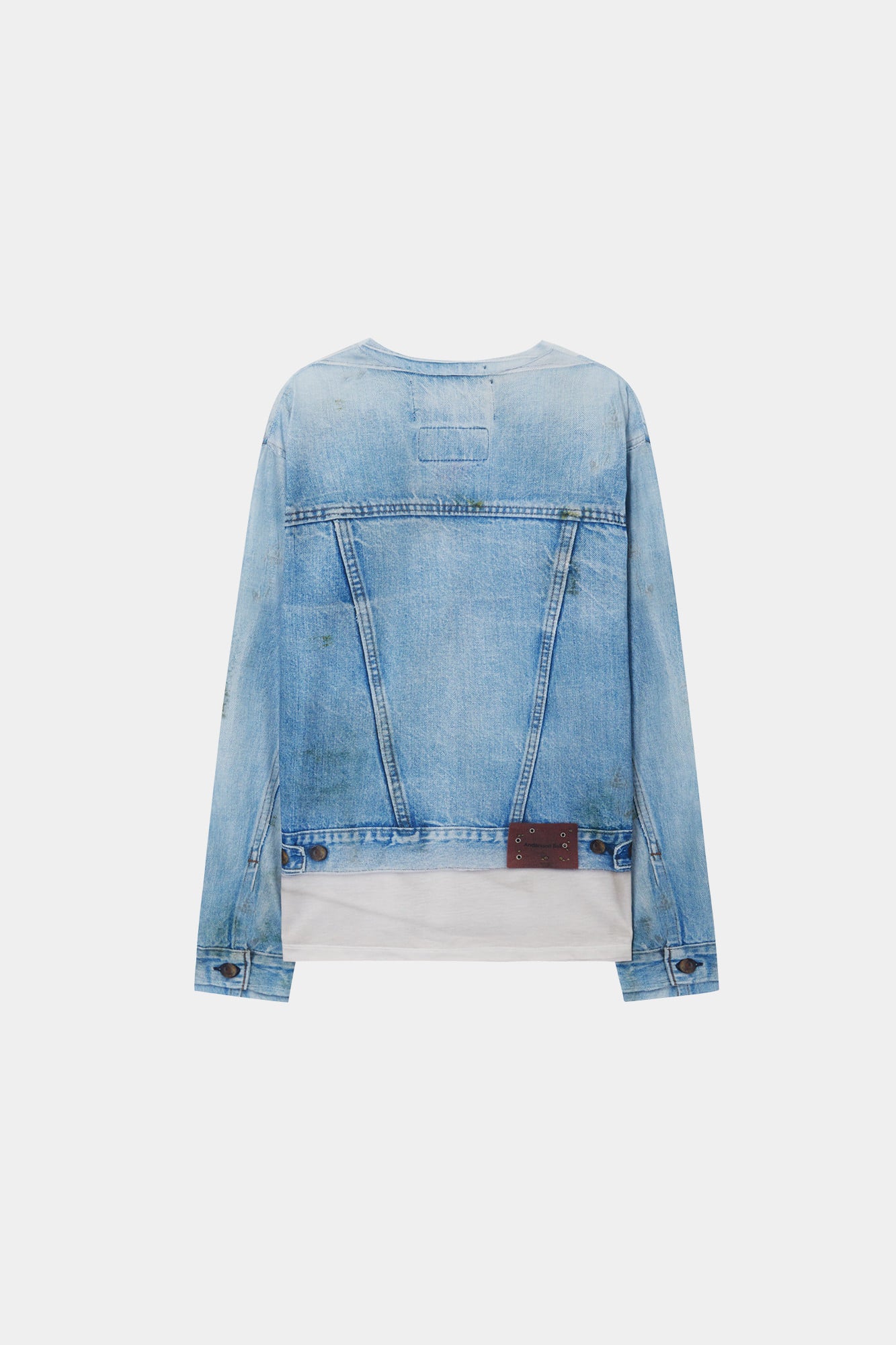 Andersson Bell - Unisex Denim Jacketed Trompe-L’oeil L/s T-Shirt (Blue/White) product image 14 | TRAB K-Fashion Australia