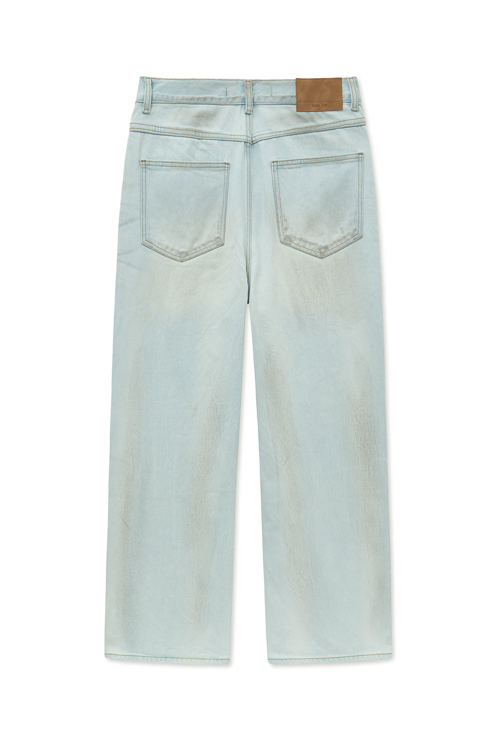 Matin Kim - Dirty Washed Denim Pants (Light Blue) product image 2 | TRAB K-Fashion Australia