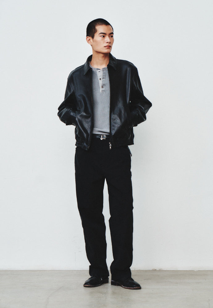 Art if acts - Lambskin Leather Blouson (Black) product image 5 | TRAB K-Fashion Australia